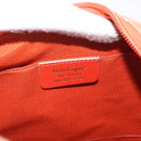 Salvatore Ferragamo Gancini Shoulder Bag Canvas Orange Gold Auth BA13723V-11