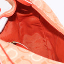 Salvatore Ferragamo Gancini Shoulder Bag Canvas Orange Gold Auth BA13723V-20