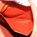 Salvatore Ferragamo Gancini Shoulder Bag Canvas Orange Gold Auth BA13723V-21