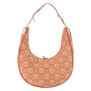 Salvatore Ferragamo Gancini Shoulder Bag Canvas Orange Gold Auth BA13723V-2