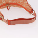 Salvatore Ferragamo Gancini Shoulder Bag Canvas Orange Gold Auth BA13723V-7