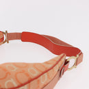 Salvatore Ferragamo Gancini Shoulder Bag Canvas Orange Gold Auth BA13723V-8