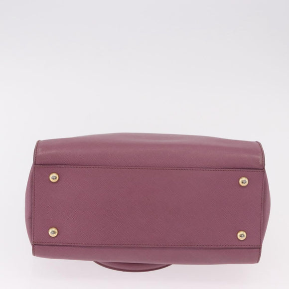 Salvatore Ferragamo Gancini Hand Bag Leather 2way Purple Gold Auth BA13724A
