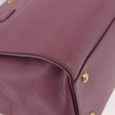Salvatore Ferragamo Gancini Hand Bag Leather 2way Purple Gold Auth BA13724A-12