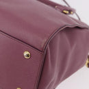 Salvatore Ferragamo Gancini Hand Bag Leather 2way Purple Gold Auth BA13724A-13