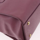Salvatore Ferragamo Gancini Hand Bag Leather 2way Purple Gold Auth BA13724A-14