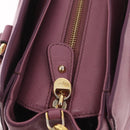 Salvatore Ferragamo Gancini Hand Bag Leather 2way Purple Gold Auth BA13724A-16