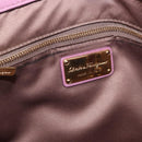 Salvatore Ferragamo Gancini Hand Bag Leather 2way Purple Gold Auth BA13724A-18