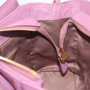 Salvatore Ferragamo Gancini Hand Bag Leather 2way Purple Gold Auth BA13724A-20