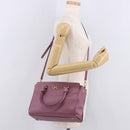 Salvatore Ferragamo Gancini Hand Bag Leather 2way Purple Gold Auth BA13724A-25