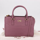 Salvatore Ferragamo Gancini Hand Bag Leather 2way Purple Gold Auth BA13724A-26