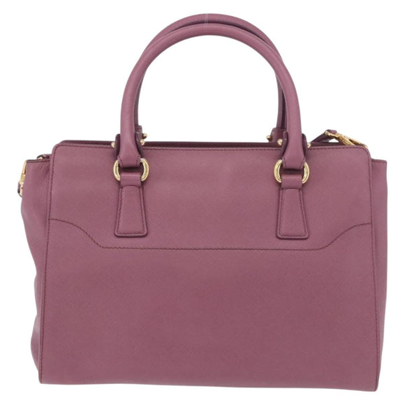 Salvatore Ferragamo Gancini Hand Bag Leather 2way Purple Gold Auth BA13724A