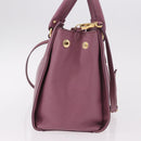 Salvatore Ferragamo Gancini Hand Bag Leather 2way Purple Gold Auth BA13724A-5