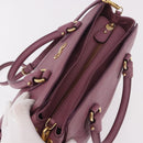 Salvatore Ferragamo Gancini Hand Bag Leather 2way Purple Gold Auth BA13724A-6