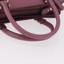 Salvatore Ferragamo Gancini Hand Bag Leather 2way Purple Gold Auth BA13724A-7