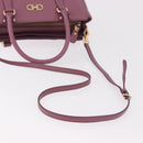 Salvatore Ferragamo Gancini Hand Bag Leather 2way Purple Gold Auth BA13724A-9