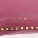 VALENTINO Studs Tote Bag Leather 2way Pink Gold Auth BA13725A-18