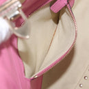 VALENTINO Studs Tote Bag Leather 2way Pink Gold Auth BA13725A-24