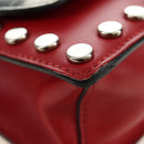 PRADA Comic Electra Shoulder Bag Leather Red Silver Auth BA13728V-13