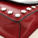 PRADA Comic Electra Shoulder Bag Leather Red Silver Auth BA13728V-14