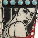 PRADA Comic Electra Shoulder Bag Leather Red Silver Auth BA13728V-17
