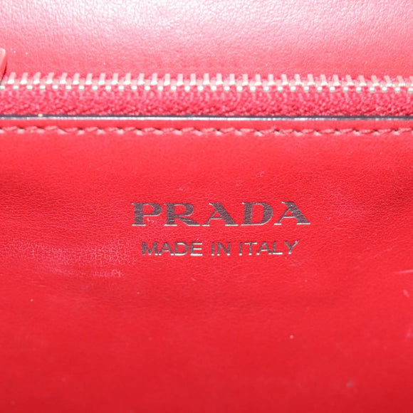 PRADA Comic Electra Shoulder Bag Leather Red Silver Auth BA13728V