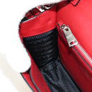 PRADA Comic Electra Shoulder Bag Leather Red Silver Auth BA13728V-25