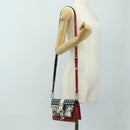 PRADA Comic Electra Shoulder Bag Leather Red Silver Auth BA13728V-29