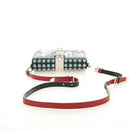 PRADA Comic Electra Shoulder Bag Leather Red Silver Auth BA13728V-8