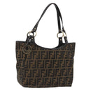 FENDI Zucca Canvas Tote Bag Black Brown Auth BA13729V-1
