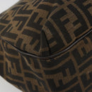 FENDI Zucca Canvas Tote Bag Black Brown Auth BA13729V-11