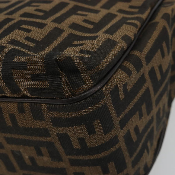 FENDI Zucca Canvas Tote Bag Black Brown Auth BA13729V