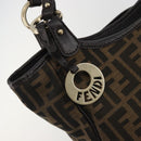 FENDI Zucca Canvas Tote Bag Black Brown Auth BA13729V-14