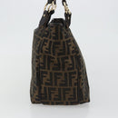 FENDI Zucca Canvas Tote Bag Black Brown Auth BA13729V-4