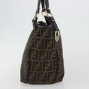 FENDI Zucca Canvas Tote Bag Black Brown Auth BA13729V-5