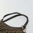 FENDI Zucca Canvas Tote Bag Black Brown Auth BA13729V-8