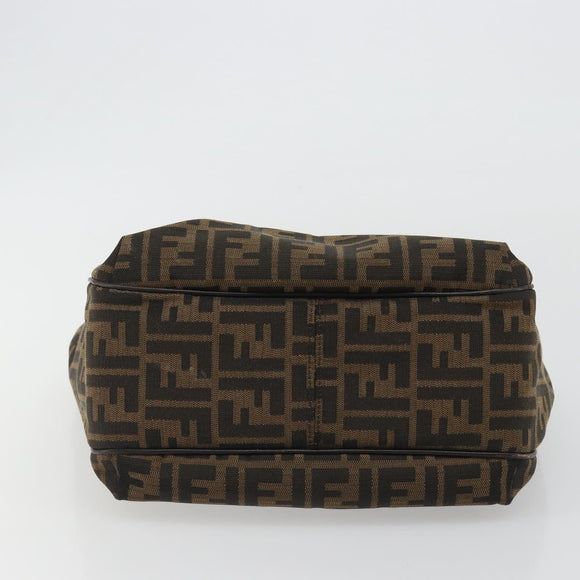FENDI Zucca Canvas Tote Bag Black Brown Auth BA13729V
