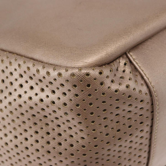 Salvatore Ferragamo Gancini Shoulder Bag Leather Gold Auth BA13730