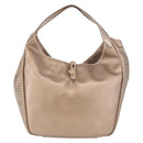 Salvatore Ferragamo Gancini Shoulder Bag Leather Gold Auth BA13730-13