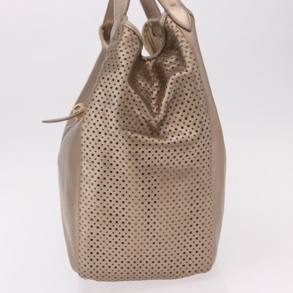Salvatore Ferragamo Gancini Shoulder Bag Leather Gold Auth BA13730