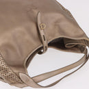 Salvatore Ferragamo Gancini Shoulder Bag Leather Gold Auth BA13730-7