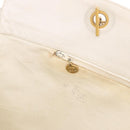 CHANEL Chain Tote Bag Caviar Skin White Gold CC Auth BA13731A-20