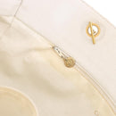 CHANEL Chain Tote Bag Caviar Skin White Gold CC Auth BA13731A-22