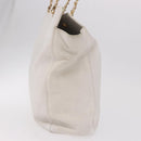 CHANEL Chain Tote Bag Caviar Skin White Gold CC Auth BA13731A-6
