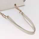 CHANEL Chain Tote Bag Caviar Skin White Gold CC Auth BA13731A-8