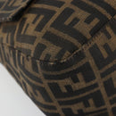 FENDI Zucca Canvas Mamma Baguette Shoulder Bag Black Brown Auth BA13733V-14