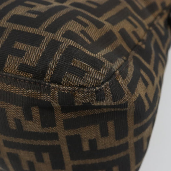 FENDI Zucca Canvas Mamma Baguette Shoulder Bag Black Brown Auth BA13733V