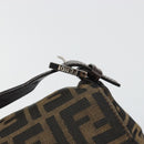 FENDI Zucca Canvas Mamma Baguette Shoulder Bag Black Brown Auth BA13733V-17