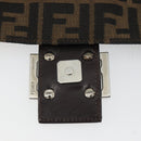 FENDI Zucca Canvas Mamma Baguette Shoulder Bag Black Brown Auth BA13733V-10