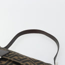 FENDI Zucca Canvas Mamma Baguette Shoulder Bag Black Brown Auth BA13733V-8